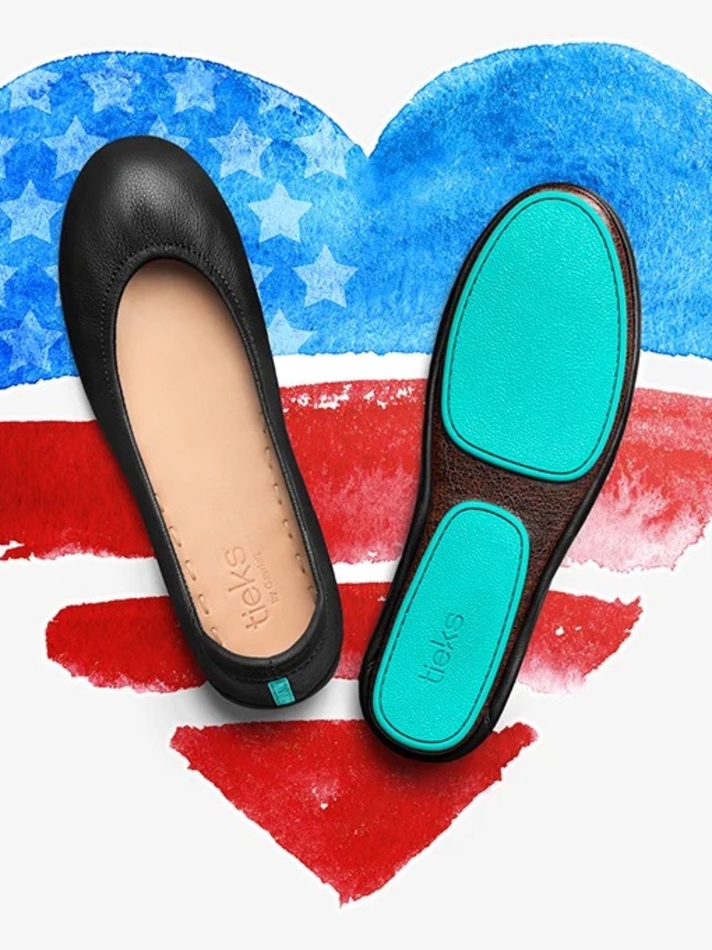 😎 Tieks in black leather with signature stripe - Picture 2 of 7